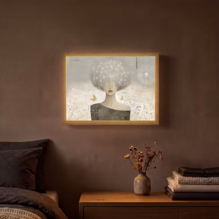 Lightbox - Wandlamp - Pluis - Vrouw - Beige — 3