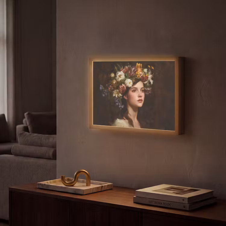 Lightbox - Wandlamp - Portret - Vrouw - Bloemen — 2