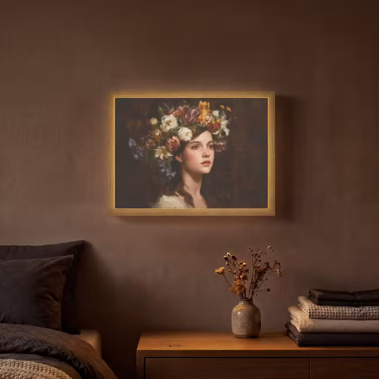Lightbox - Wandlamp - Portret - Vrouw - Bloemen — 3