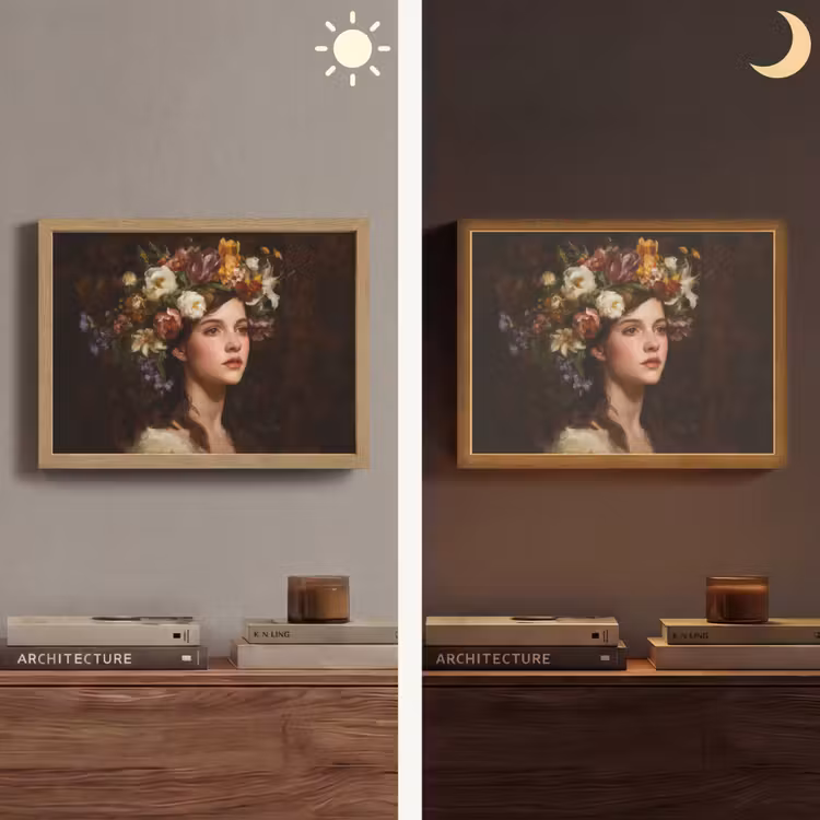 Lightbox - Wandlamp - Portret - Vrouw - Bloemen — 6