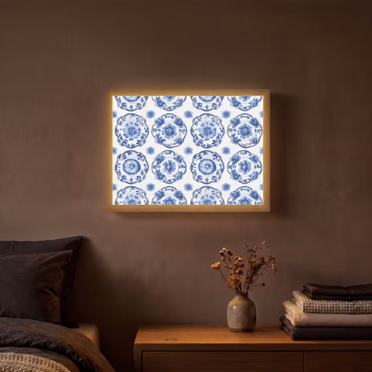 Lightbox - Wandlamp - Sierborden - Bloemen - Blauw — 3