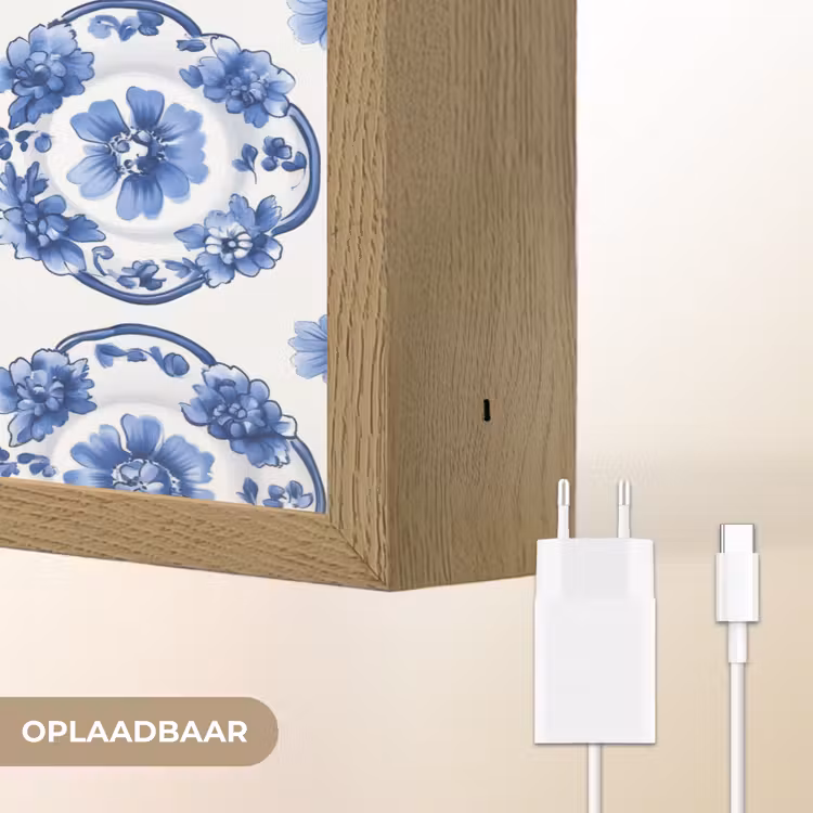 Lightbox - Wandlamp - Sierborden - Bloemen - Blauw — 7