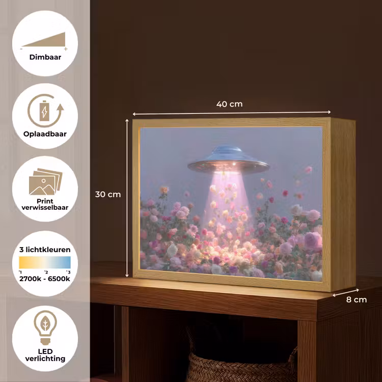 Lightbox - Wandlamp - Ufo - Rozen - Pastelkleuren — 10