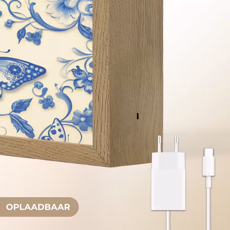 Lightbox - Wandlamp - Vlinders - Bloemen - Blauw - Botanisch — 7