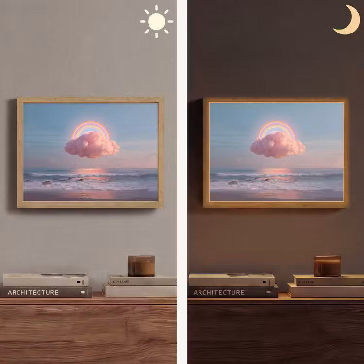 Lightbox - Wandlamp - Wolk - Regenboog - Zee — 6