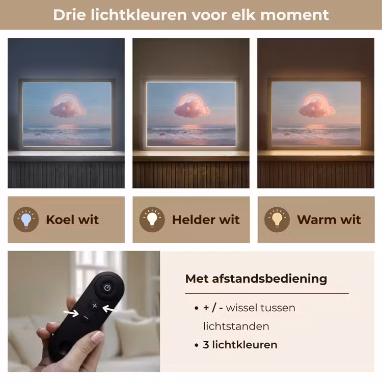Lightbox - Wandlamp - Wolk - Regenboog - Zee — 8