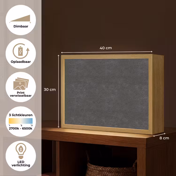 Lightbox - Wandlamp - Donkergrijs - Asfaltstructuur - Ruw — 10