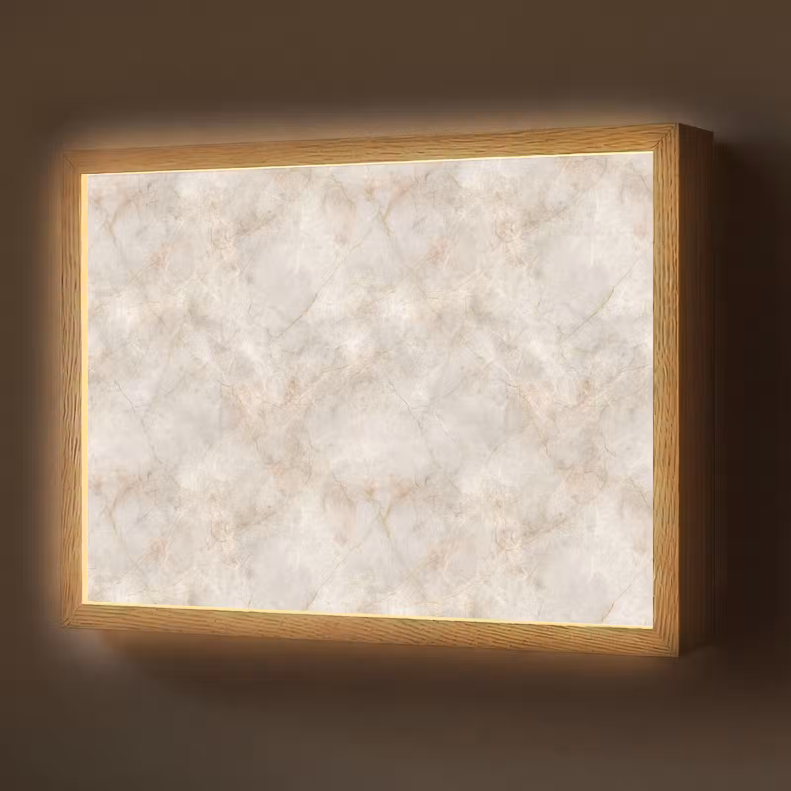 Lightbox - Wandlamp - Lichtbeige - Goudbruine Nerven - Marmer — 1