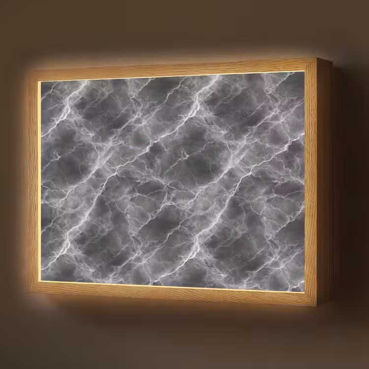 Lightbox - Wandlamp - Donkergrijs - Bliksem - Marmer — 1