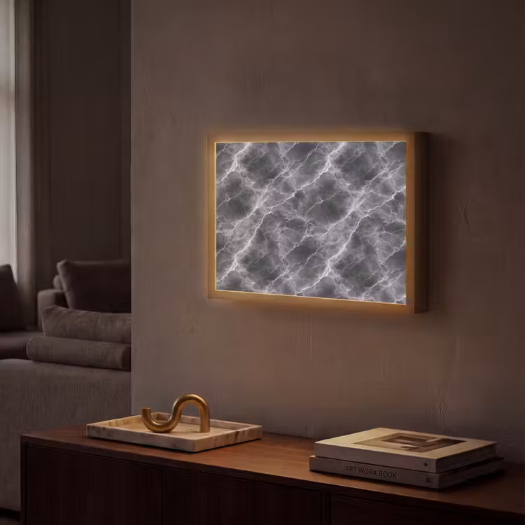 Lightbox - Wandlamp - Donkergrijs - Bliksem - Marmer — 2