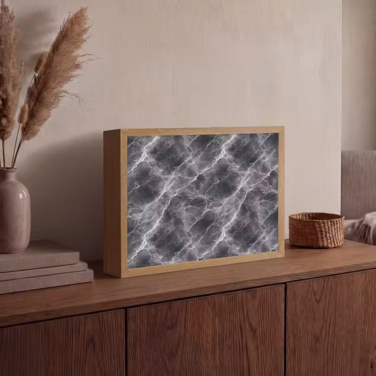Lightbox - Wandlamp - Donkergrijs - Bliksem - Marmer — 4