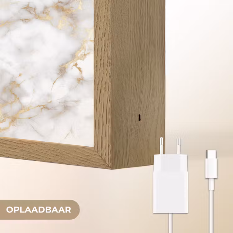 Lightbox - Wandlamp - Gouden aders - Marmer - Wit — 7