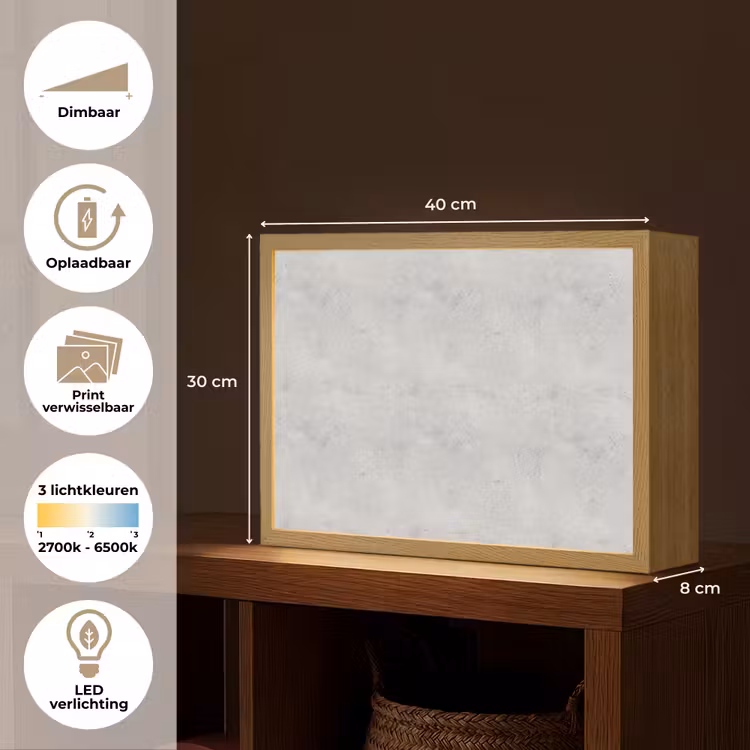 Lightbox - Wandlamp - Grijs - Beton - Neutraal — 10