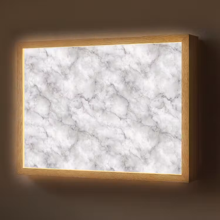 Lightbox - Wandlamp - Grijs - Marmer - Klassiek - Aders — 1