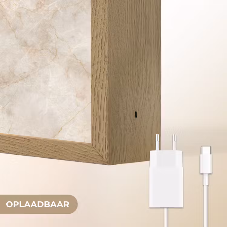 Lightbox - Wandlamp - Lichtbeige - Goudbruine Nerven - Marmer — 7