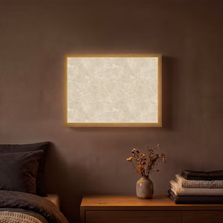 Lightbox - Wandlamp - Lichtbeige - Marmer - Diffusie adering — 3