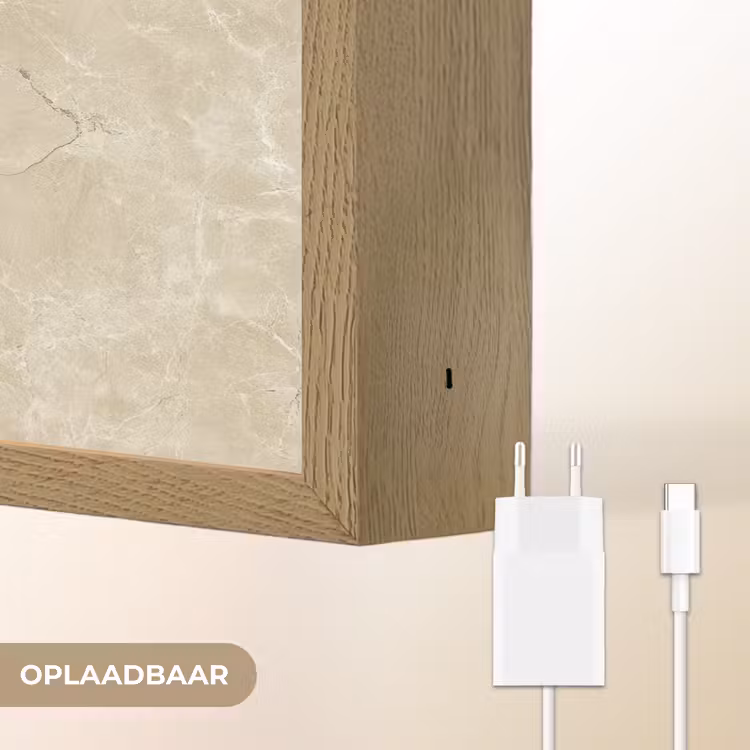 Lightbox - Wandlamp - Lichtbeige - Marmer - Diffusie adering — 7