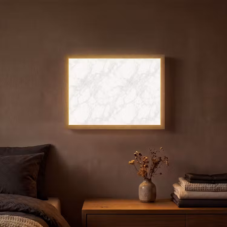 Lightbox - Wandlamp - Minimalistisch - Wit - Grijze aders — 3