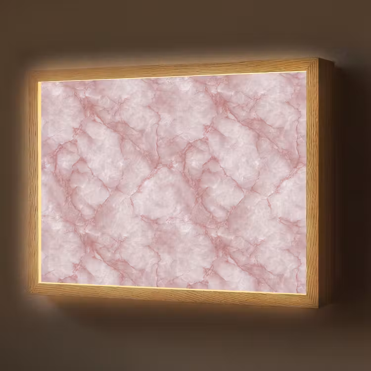 Lightbox - Wandlamp - Roze - Kwartsmarmer - Aders — 1