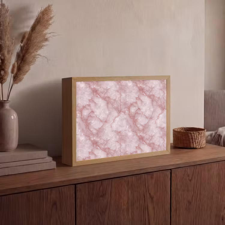 Lightbox - Wandlamp - Roze - Kwartsmarmer - Aders — 4