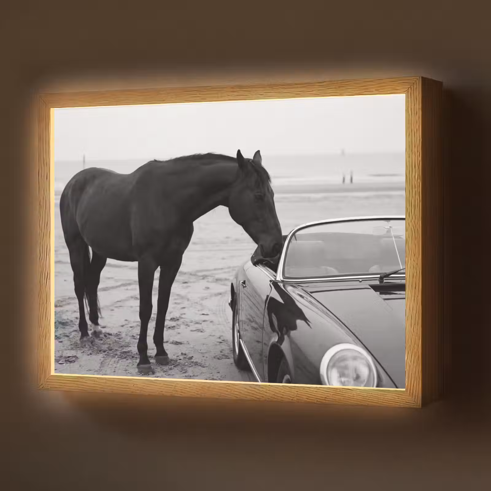 Lightbox - Wandlamp - Paard - Auto - Zwart - Wit — 1