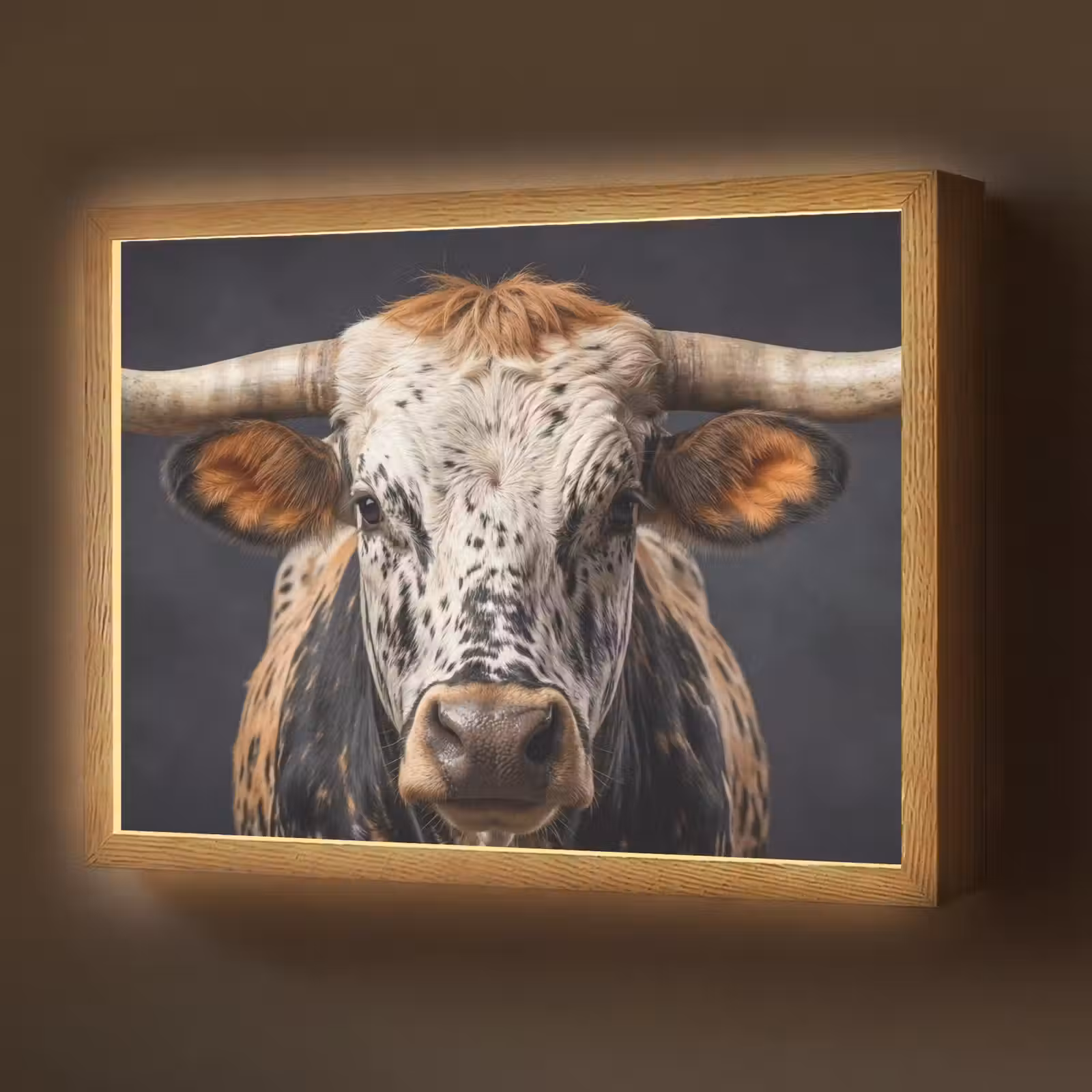 Lightbox - Wandlamp - Stier - Kleurrijk - Hoorns — 1
