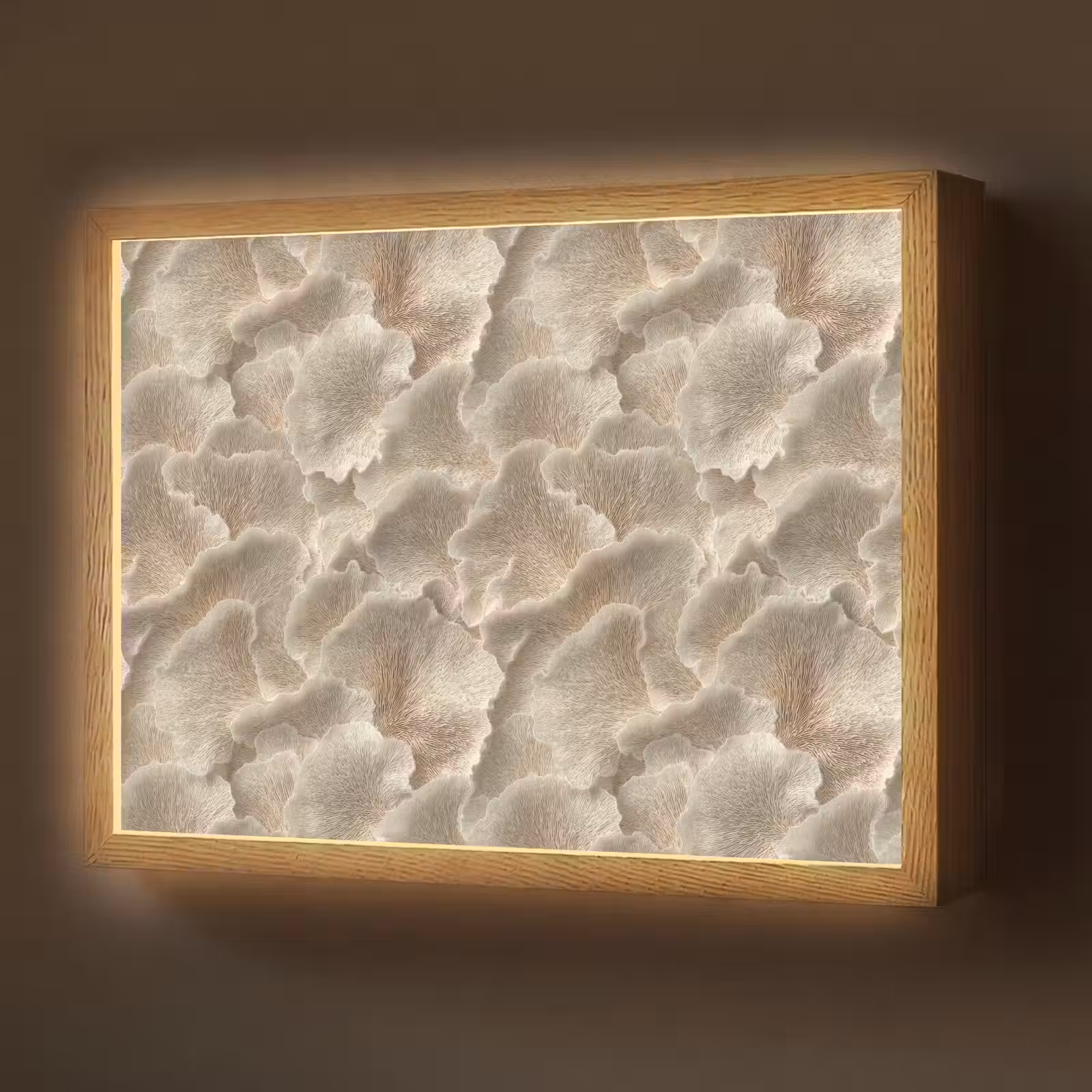 Lightbox - Wandlamp - Waaierstructuren - Beige - Vezeltextuur — 1