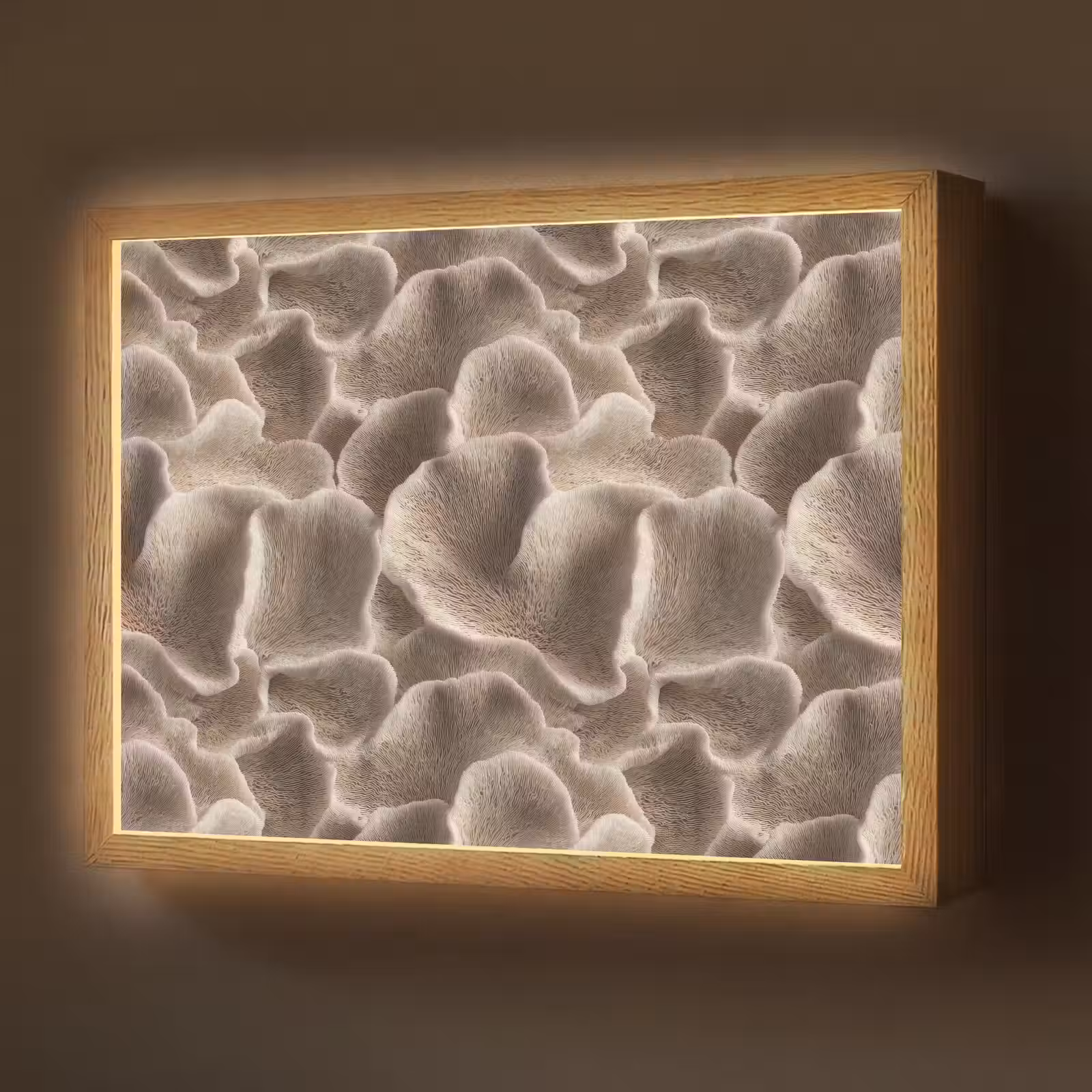 Lightbox - Wandlamp - Waaiervorm - Beige - Vezel textuur — 1