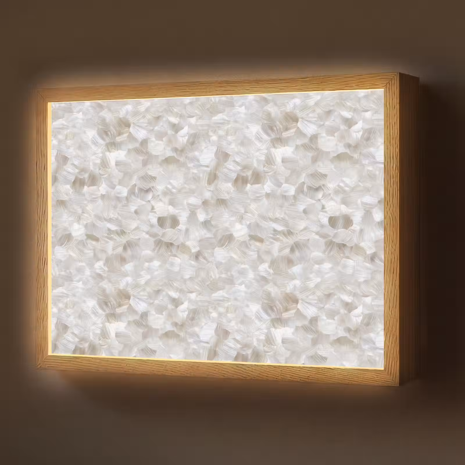 Lightbox - Wandlamp - Wit - Penseelstreken - Reliëfeffect — 1