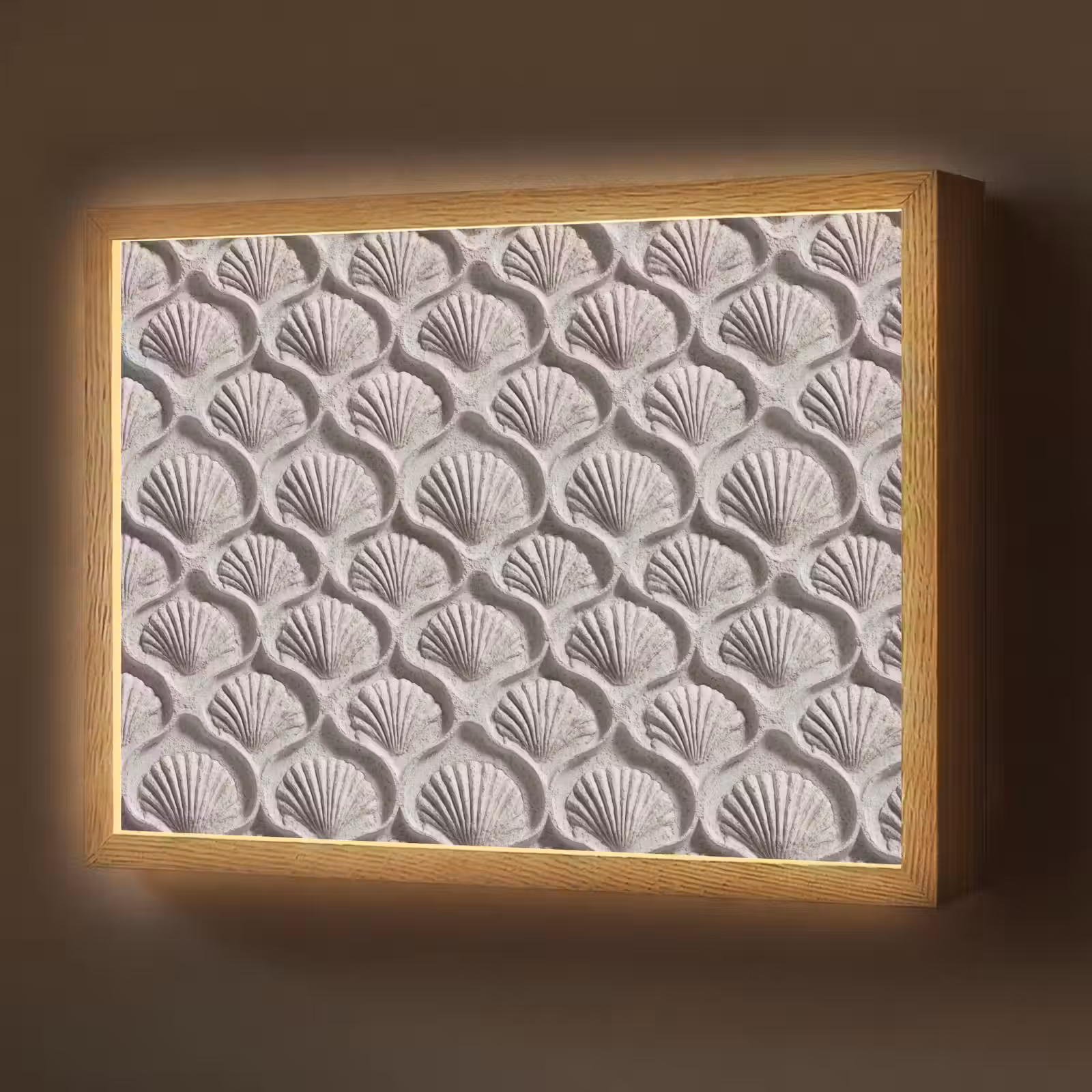 Lightbox - Wandlamp - Zand - Schelpenvorm - Grijs — 1
