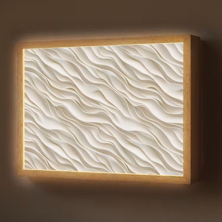 Lightbox - Wandlamp - Golven - Wit - Minimalistisch — 1