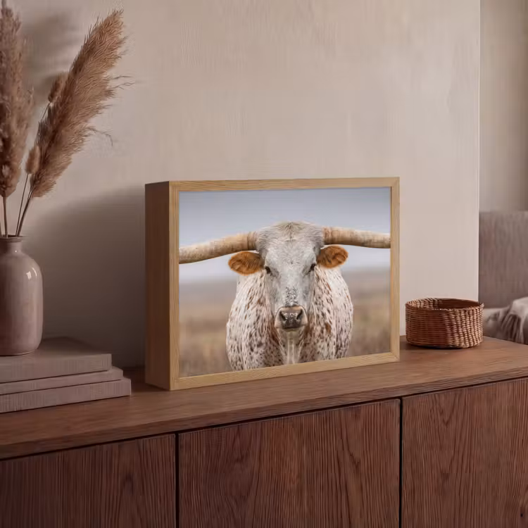 Lightbox - Wandlamp - Longhorn - Grasveld - Dier — 4
