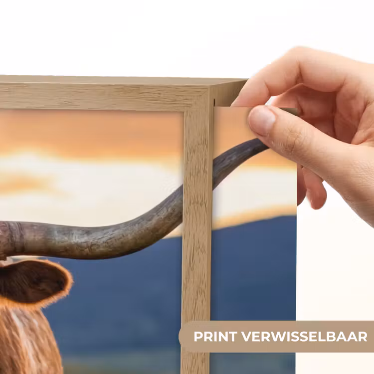 Lightbox - Wandlamp - Longhorn - Landschap - Zonsondergang — 5
