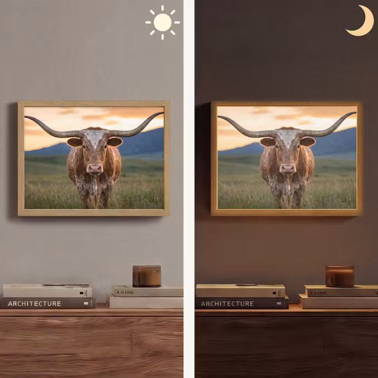 Lightbox - Wandlamp - Longhorn - Landschap - Zonsondergang — 6