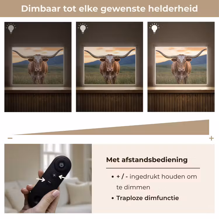 Lightbox - Wandlamp - Longhorn - Landschap - Zonsondergang — 9