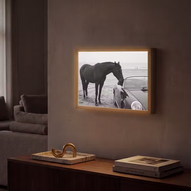 Lightbox - Wandlamp - Paard - Auto - Zwart - Wit — 2