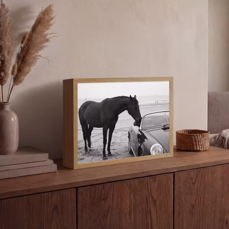 Lightbox - Wandlamp - Paard - Auto - Zwart - Wit — 4
