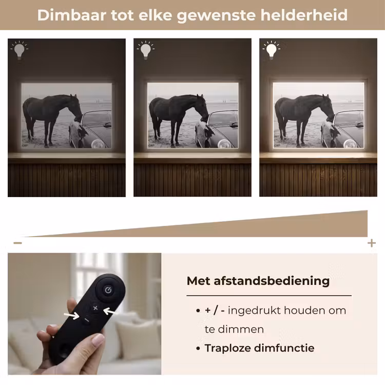 Lightbox - Wandlamp - Paard - Auto - Zwart - Wit — 9