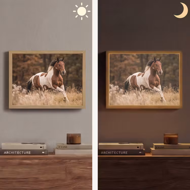 Lightbox - Wandlamp - Paard - Bruin - Gras — 6