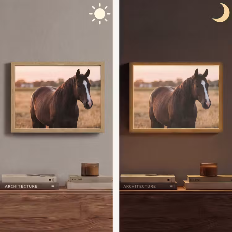 Lightbox - Wandlamp - Paard - Zonsondergang - Bruin — 6
