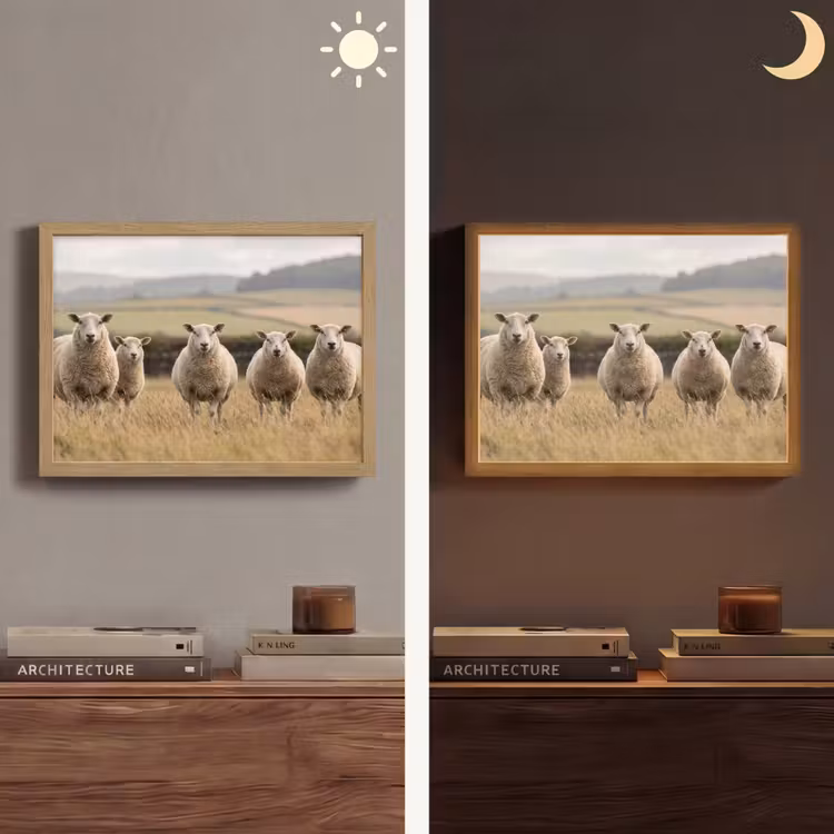 Lightbox - Wandlamp - Schapen - Weidenlandschap - Heuvels — 6