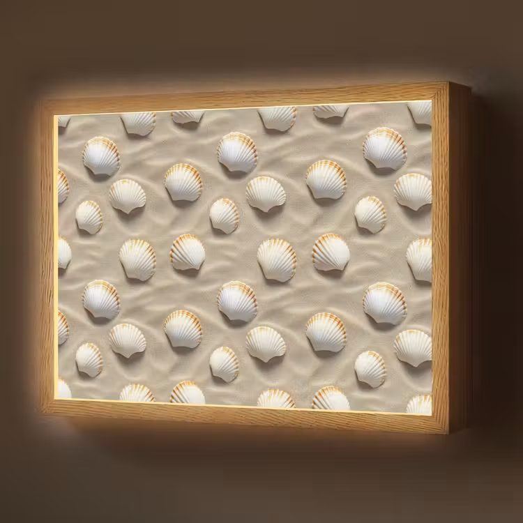 Lightbox - Wandlamp - Schelpen - Zand - Maritiem — 1