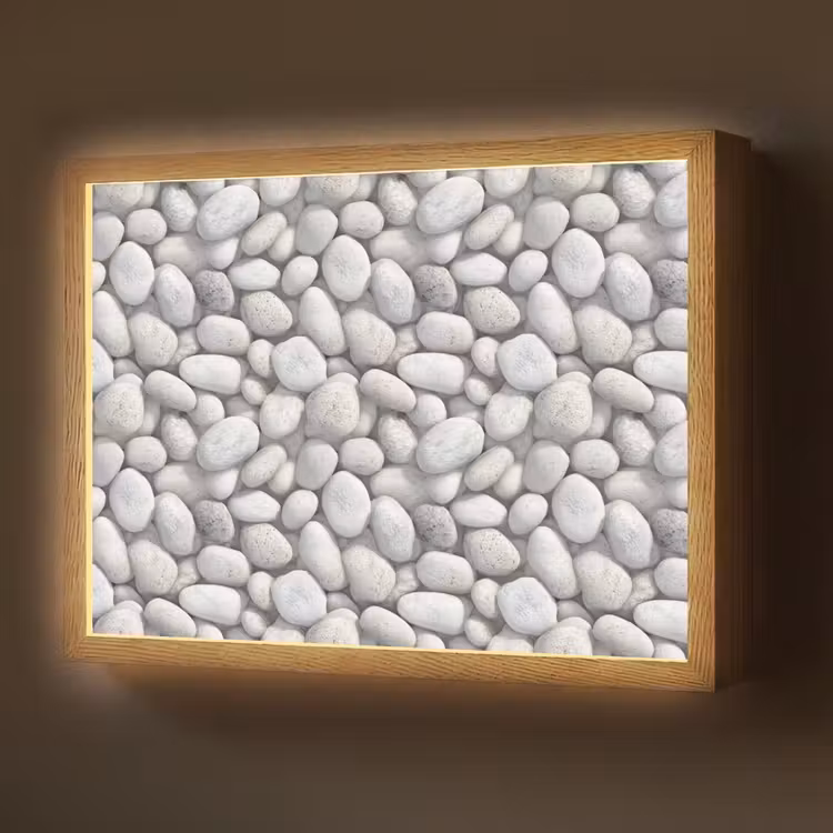 Lightbox - Wandlamp - Steentjes - Grijs - Ovaal — 1