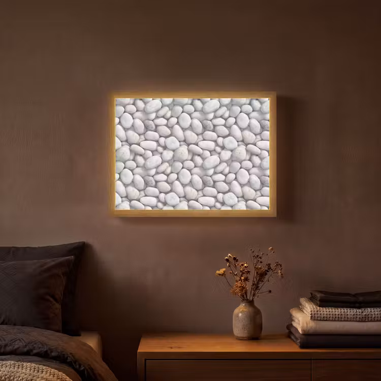 Lightbox - Wandlamp - Steentjes - Grijs - Ovaal — 3