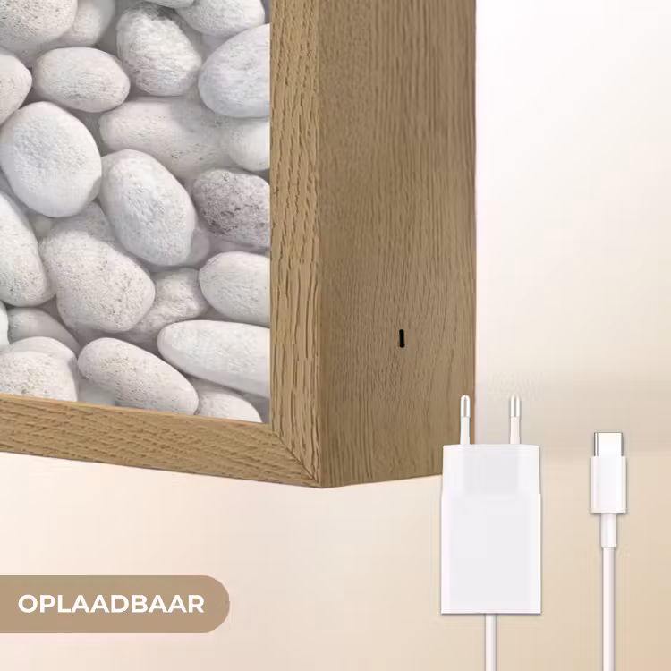 Lightbox - Wandlamp - Steentjes - Grijs - Ovaal — 7