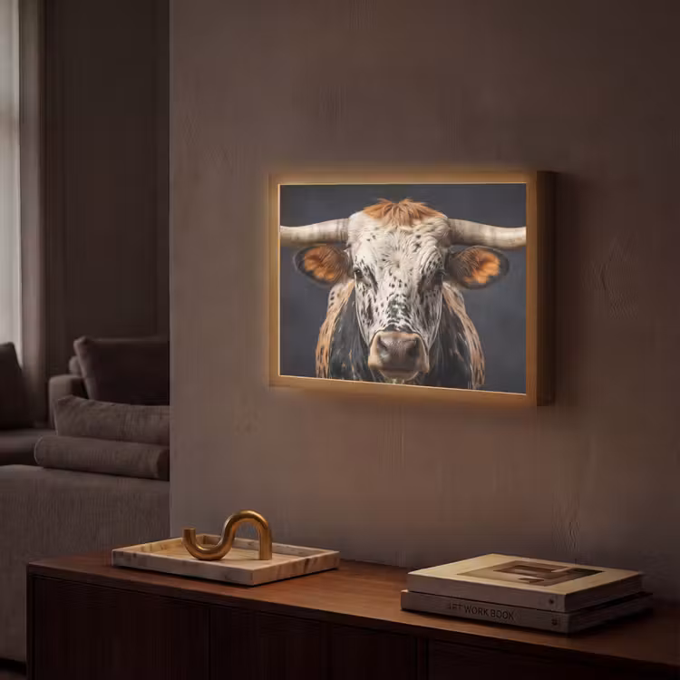 Lightbox - Wandlamp - Stier - Kleurrijk - Hoorns — 2