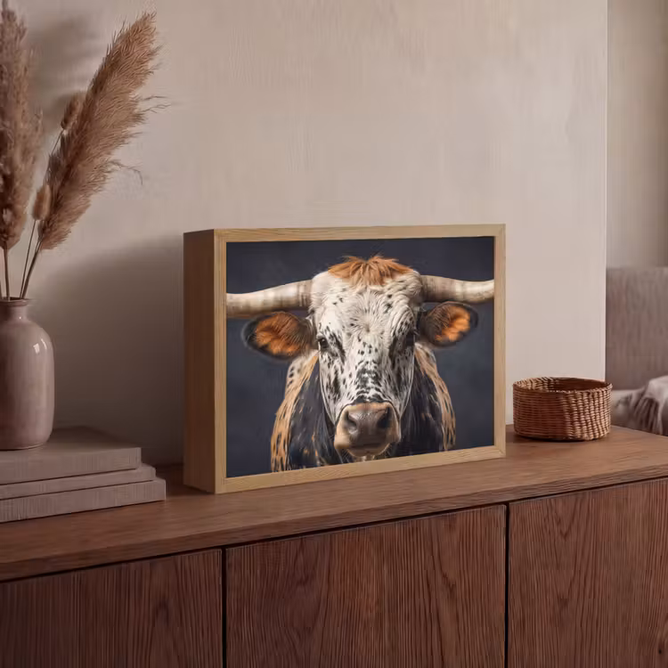 Lightbox - Wandlamp - Stier - Kleurrijk - Hoorns — 4