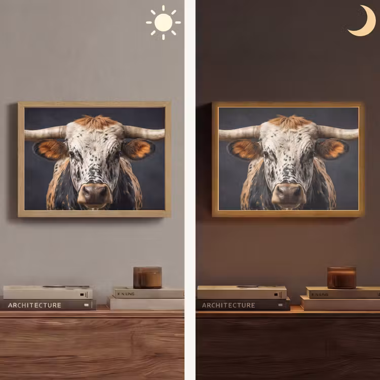 Lightbox - Wandlamp - Stier - Kleurrijk - Hoorns — 6