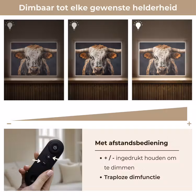 Lightbox - Wandlamp - Stier - Kleurrijk - Hoorns — 9