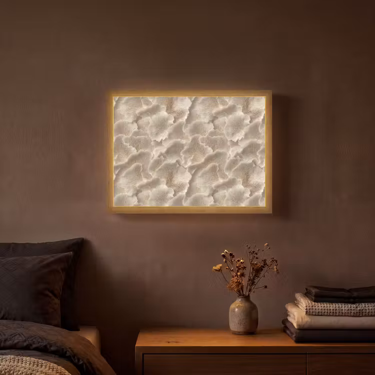 Lightbox - Wandlamp - Waaierstructuren - Beige - Vezeltextuur — 3